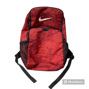 Nike Red Athletic Sports/ School Backpack Great Condition with 5 pockets
